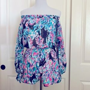 💥 NWT Lilly Pulitzer Romper. Super cute!! XS.